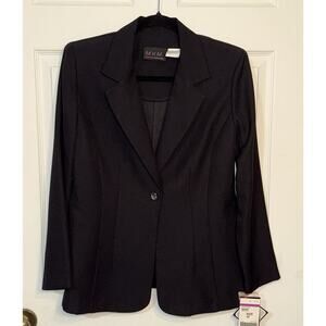 NWT Sears M.H.M Melissa Harper Women’s Black Blazer Jacket One Button Size 10